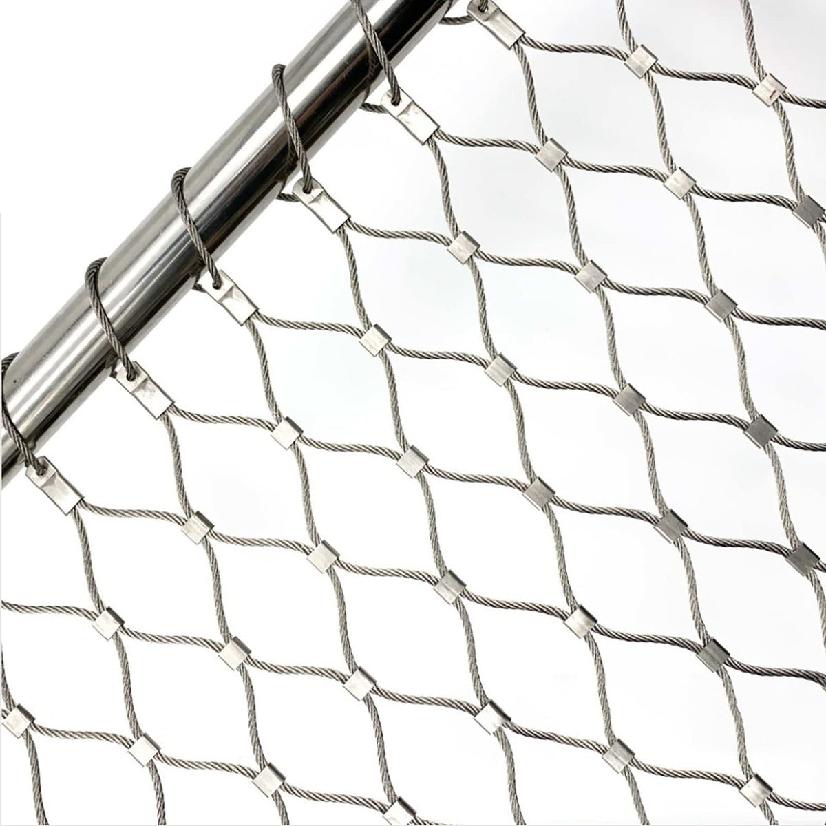 Heavy Duty Metal Mesh Safety Net for Outdoor Railings & Balconies, 2.5x15m (8.2x49.2ft), Fine Mesh Protector for Kids & Pets, Durable & Weather-Resistant