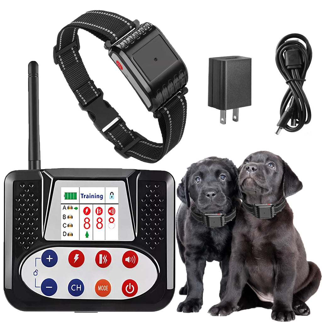 Dog Wireless Fence, Electric Pet Containment System, Waterproof and Rechargeable Training Collar Receiver, Vibration & Shock, With Accurate 2.4G Signal, Safe Effective for Stubborn Dogs,for4dogs