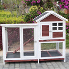 Double-Storey Pet Villa with Pull-Out Tray for Indoor and Outdoor Use,