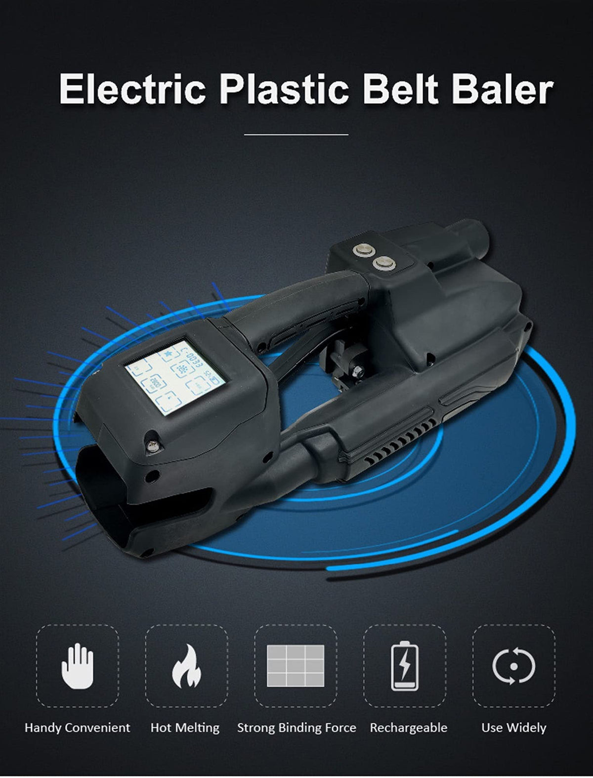 Powered PET PP Strapping Baler Pallet Wrapping Machine 13mm-16mm Electrical Strapping Tool
