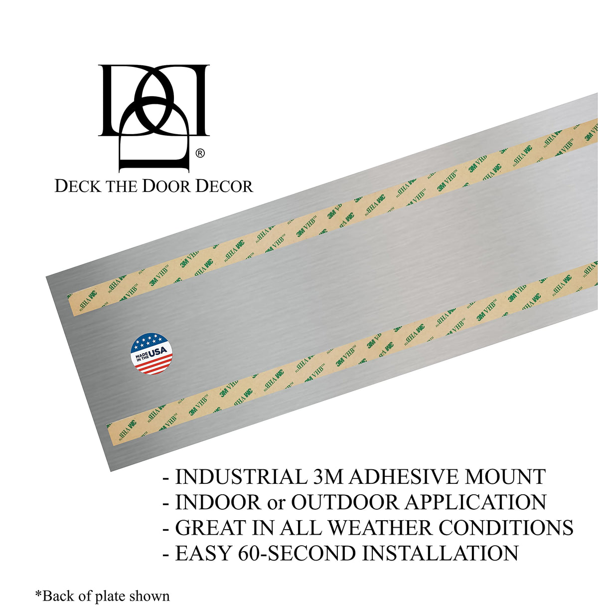 | Dog Scratch Door Protection Plate (6x22") & Kick Plate (6x30") - Satin Black Adhesive Mount