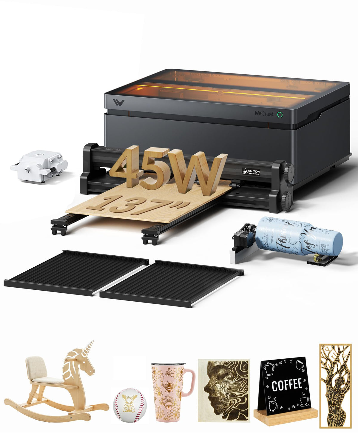 WECREAT Vision Pro 45W Laser Cutter and Engraver for Tumblers