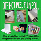 20 DTF Transfer Film Rolls (Hot Peel) 24""x 328ft Double-Sided Clear PET Heat Transfer Paper for Direct-to-Film Printing 24-inch DTF Film Roll Compatible with All DTF Printers for T-Shirts Textile