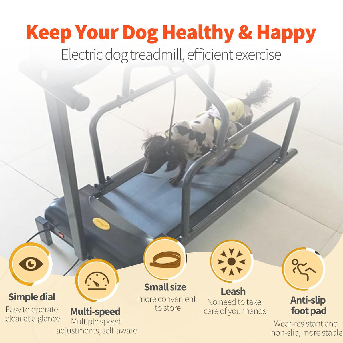Indoor Dog Treadmill for Exercise, Supports Up to 176 lbs, Perfect for Small to Large Dogs, Ideal for Weight Loss & Fitness Training