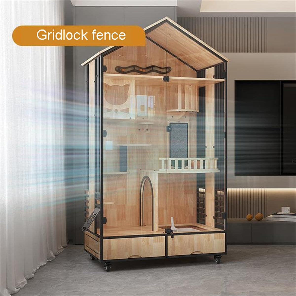 Cat Villa Wood Home Indoor House Condo