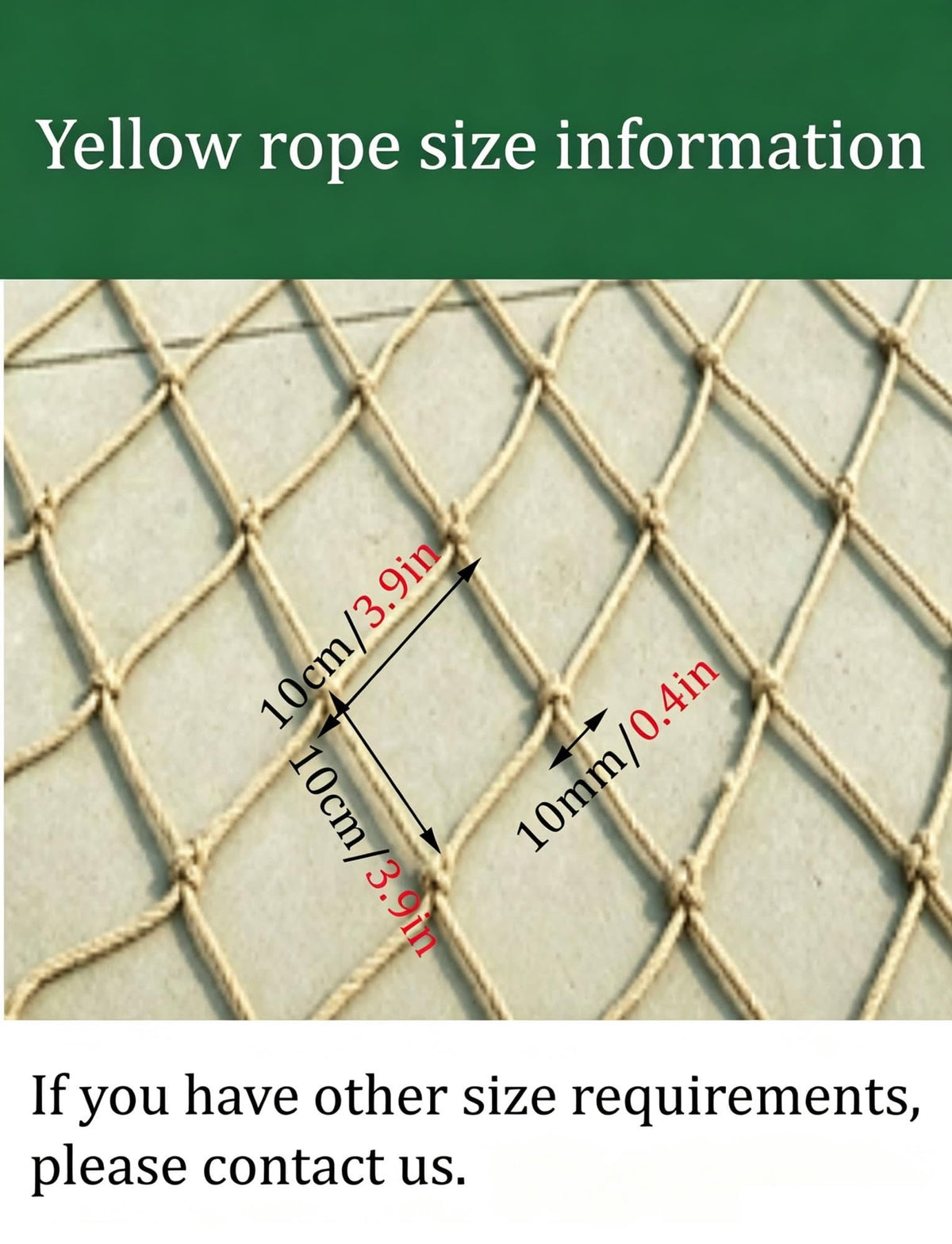 Customizable Heavy-Duty Jute Rope Netting - 10mm Thick, 10cm Mesh | Durable Eco-Friendly for Indoor/Outdoor Decor, Gardening, Crafts | Sturdy, Versatile & Safe