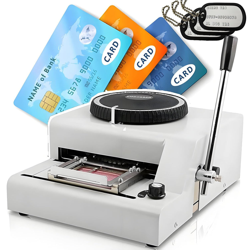 Manual Dog Tag Embosser Machine - Emboss 72 Characters - 30 Aluminum Tags & PVC Card Included - Customizable Pet ID Tags for Dogs & Cats, Easy to Use