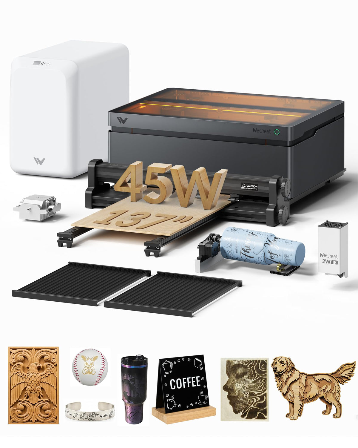 WECREAT Vision Pro 45W Laser Cutter and Engraver for Tumblers