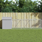 Outdoor Galvanized Steel Dog House with Extended Run Light Gray