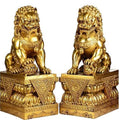 Large Size Wealth Fu Foo Dogs A Pair of Feng Shui Decor Guardian Lion Statues,to Ward Off Evil Energy Congratulatory Best Housewarming Gift