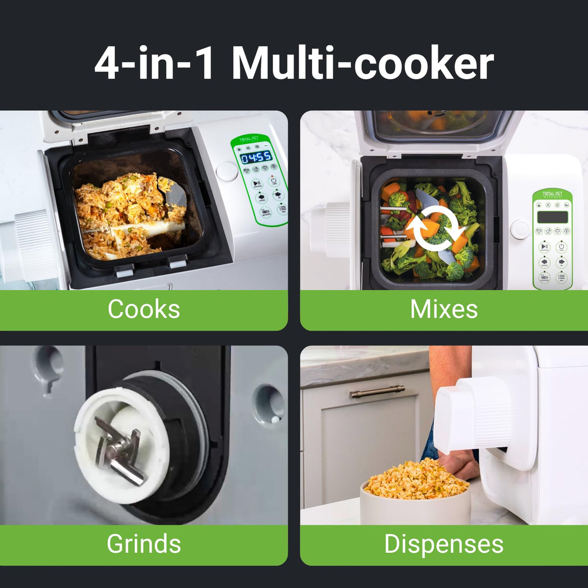 4-in-1 Pet Food Maker/Multi-Cooker- 4.5 Quart Capacity