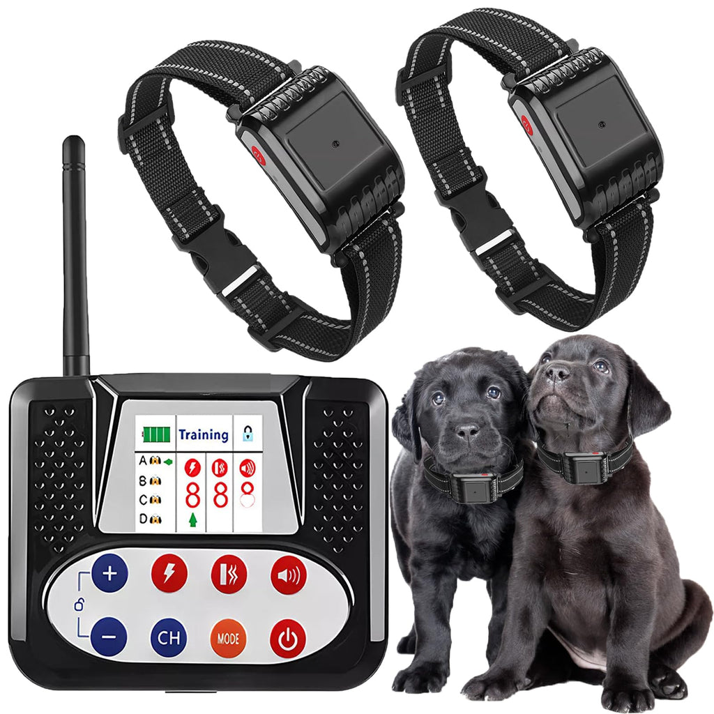 Dog Wireless Fence, Electric Pet Containment System, Waterproof and Rechargeable Training Collar Receiver, Vibration & Shock, With Accurate 2.4G Signal, Safe Effective for Stubborn Dogs,for4dogs