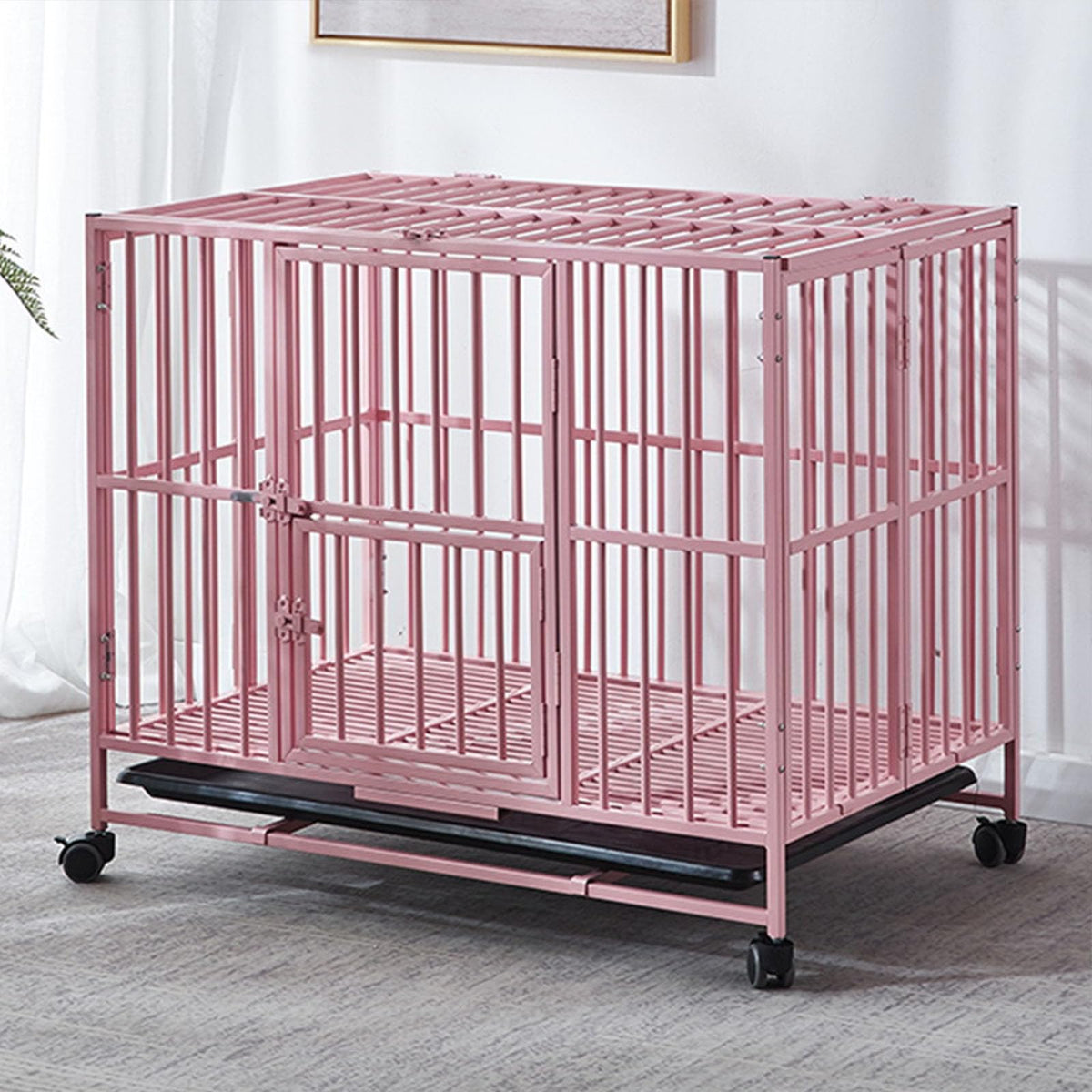 Folding Pet Cage Indoor with Toilet Large Dog Cage Suitable for Indoor and Outdoor Pet Housing Dog House,