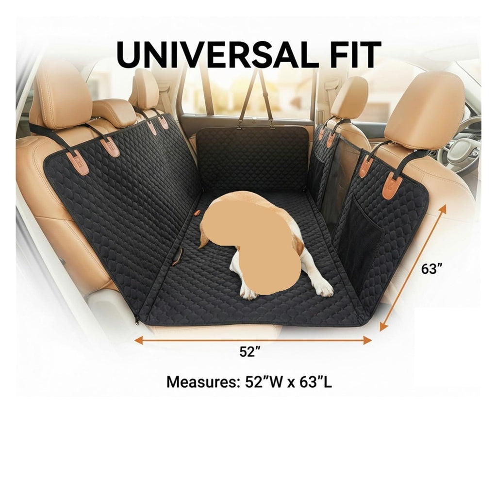 Convertible Car Bed for Dogs, Extended Waterproof Seat Cover with Anti-Slip Backing， Comfortable Pet Mat for SUV Truck Travel
