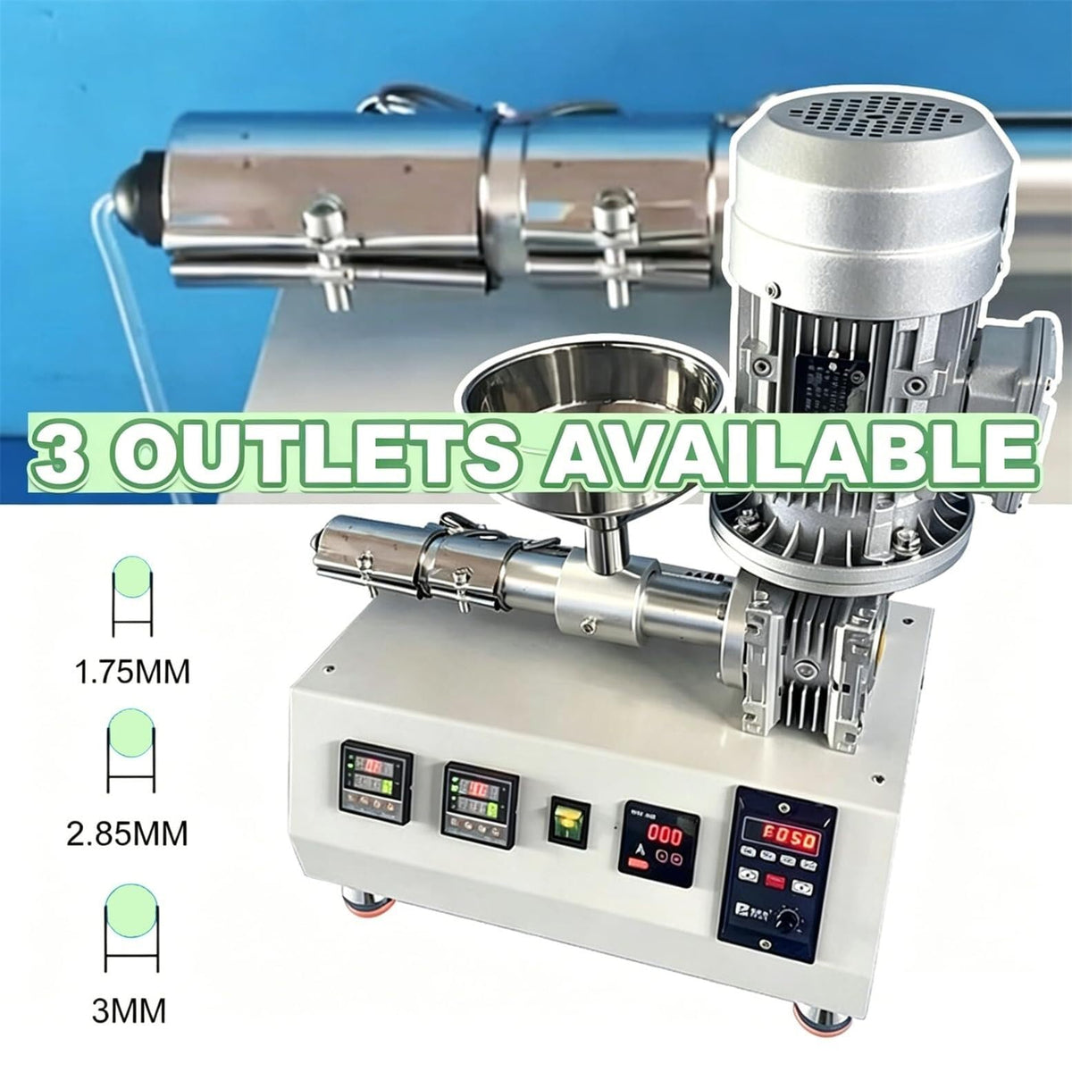 3D Printer Filament Maker Machine, Extruder for Home Lab, 0-350°C Temperature Range, Compatible with PE ABS TPU PET for Custom Printing
