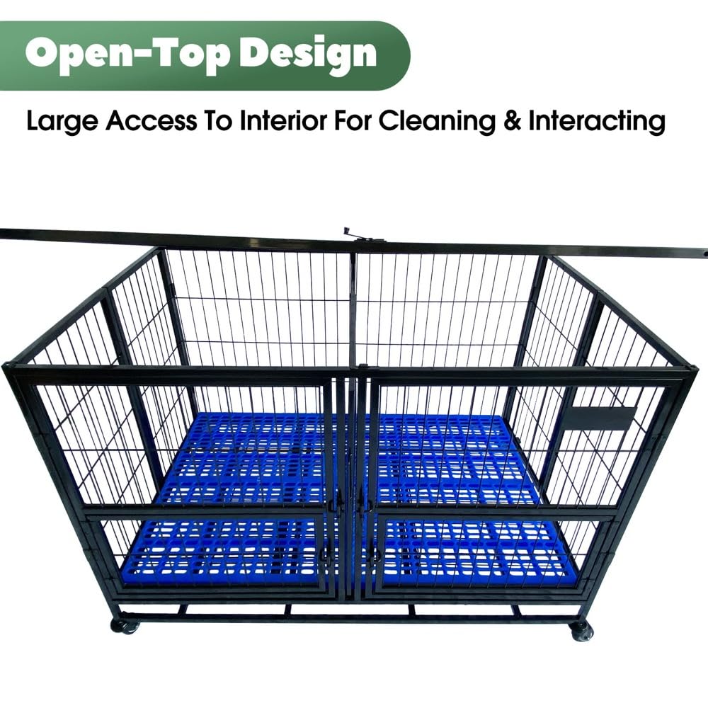 Heavy Duty Metal Dog Crate XL Foldable Kennel for Large Dogs