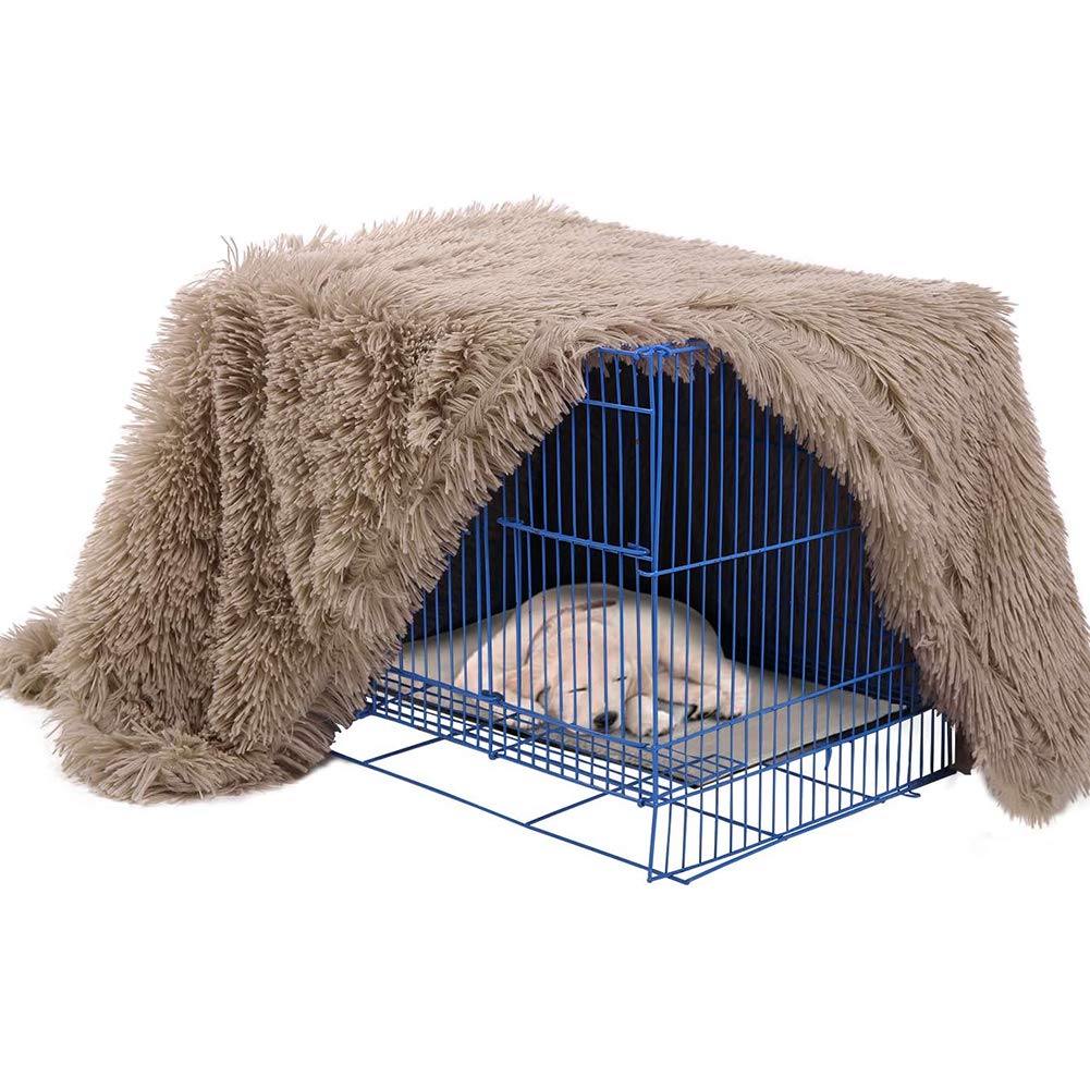 Soft Pet Mat Blanket Fluffy Fur Dogs Sleep Reversible Washable for Dog Bed and Dog Quilt Warm and Comfortable for Small Medium and Large (B X)