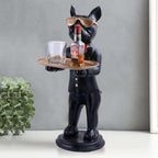 HappyWorldAustralia Cool Dog Showpiece with Plate for Home Décor Item | Kitchen,Bedroom,Office,Dinning Table Decorative Item -08