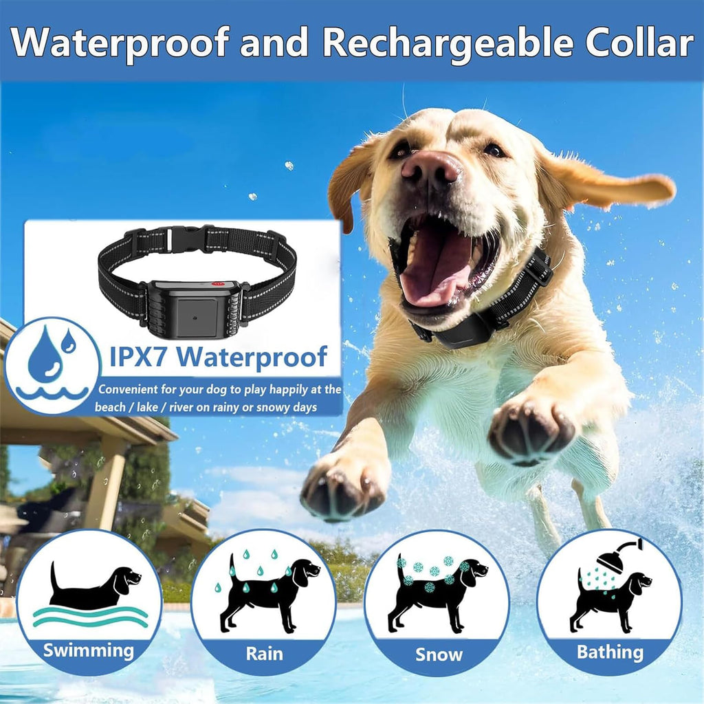 Dog Wireless Fence, Electric Pet Containment System, Waterproof and Rechargeable Training Collar Receiver, Vibration & Shock, With Accurate 2.4G Signal, Safe Effective for Stubborn Dogs,for4dogs