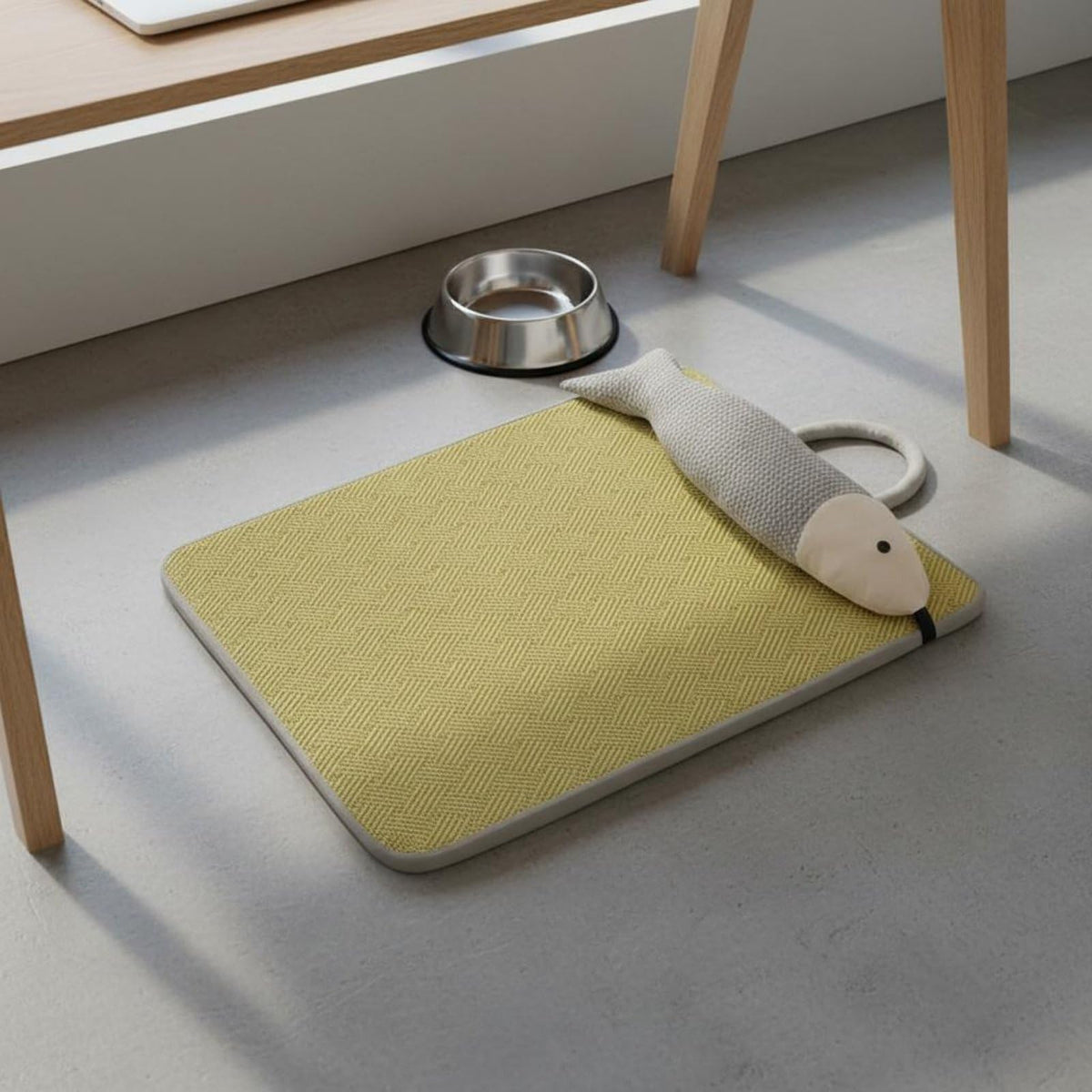 Dog Cooling Bed Fiber-Resistant-Resistant Washable Pet Sleeping Pad Removable Cover Cooling Pet Mat for Summer, Indoor, XL 90x72cm, Style to 1