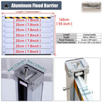 Detachable Anti Flood Gate 4.5ft High, Flood Control Barrier 21' 20' 19' 18' 17' 16' 15' 14' 13' 12' 11' 10' 9' 8' 7' 6' 5' 4', Flood Protection Baffle(Silver-L-9.8ft/117.6"/298.7cm)