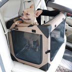NIBHZ Dog Car Seat for Small Medium Dogs, Extra Sturdy with Reinforced Walls and Seat Belts for Front Seat and Back Seat, Waterproof and Tear-Resistant,Blue-S