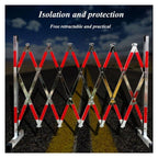 Telescopic Expandable Metal Barrier – Mobile Retractable Safety Barrier for Road Blockades & Construction Sites (1.5 x 7.9 m) – Durable Portable Crowd Control S