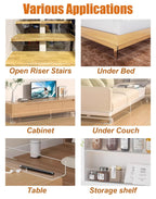 L-Shaped Under Couch Blocker for Pets/Toys/Cats, 8 Pack Adjustable Stair Gap Blockers, Clear Plastic Bed Bottom Guards with Adhesives(100x25 cm (39x9.8 in))