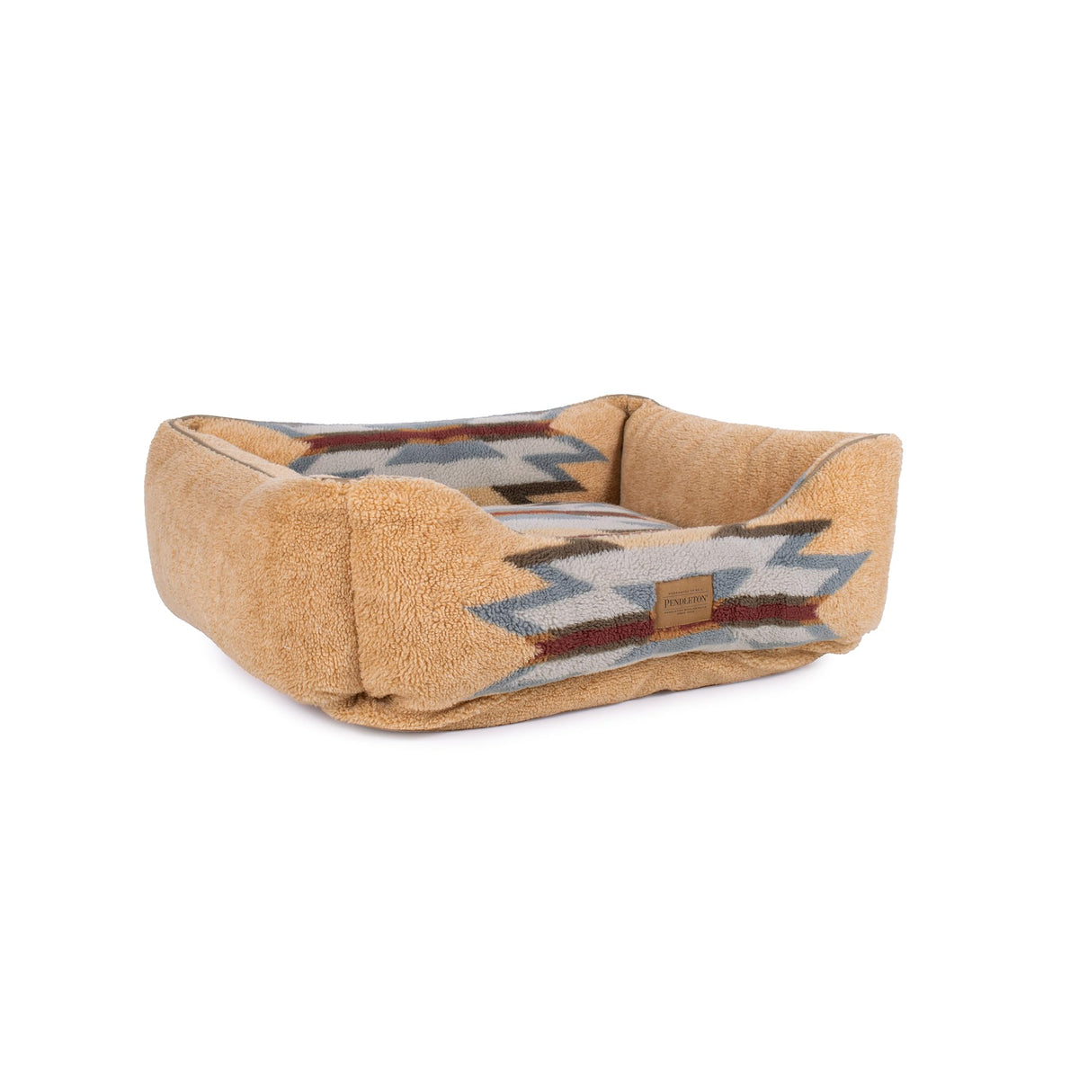 Pendleton Berber Bolster Dog Bed, Plush Kuddler with Removable Washable Cover, Pet Bed for Dogs and Cats, X-Large, Harding Tonal Natural