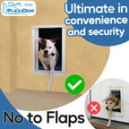 PlexiDor Performance Pet Doors Electronic Dog Door Large White Wall Mount