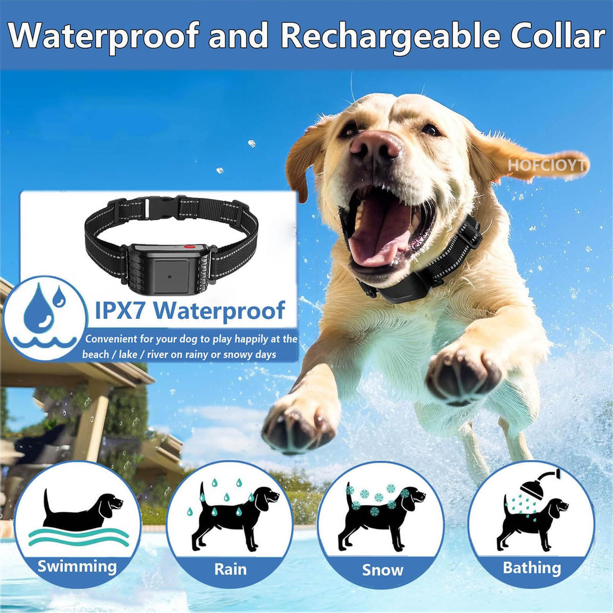 Wireless Dog Fence, Electric Pet Fence for Stubborn Dogs, Pet Containment System with Training Collar & Remote for Ultimate Dog Safety and Freedom.Waterproof, for Medium and Large Dogs,for4dogs
