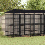 Steel Outdoor Dog Kennel with Roof 119 ft²