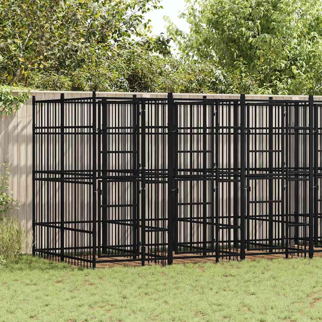 Steel Dog Kennel 138.9 ft Powder Coated Outdoor