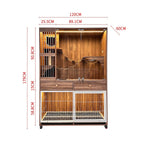Wood Cat and Dog Kennel Integrated Cage Condo