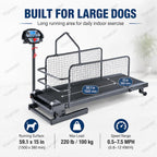 Pet Running Machine with LCD Display, Large Medium Dogs Dog Treadmill, 220 Lb Capacity with Enclosed Safety Rails, 0.5-7.5 Mph Adjustable Speed, for Indoor & Outdoor Training