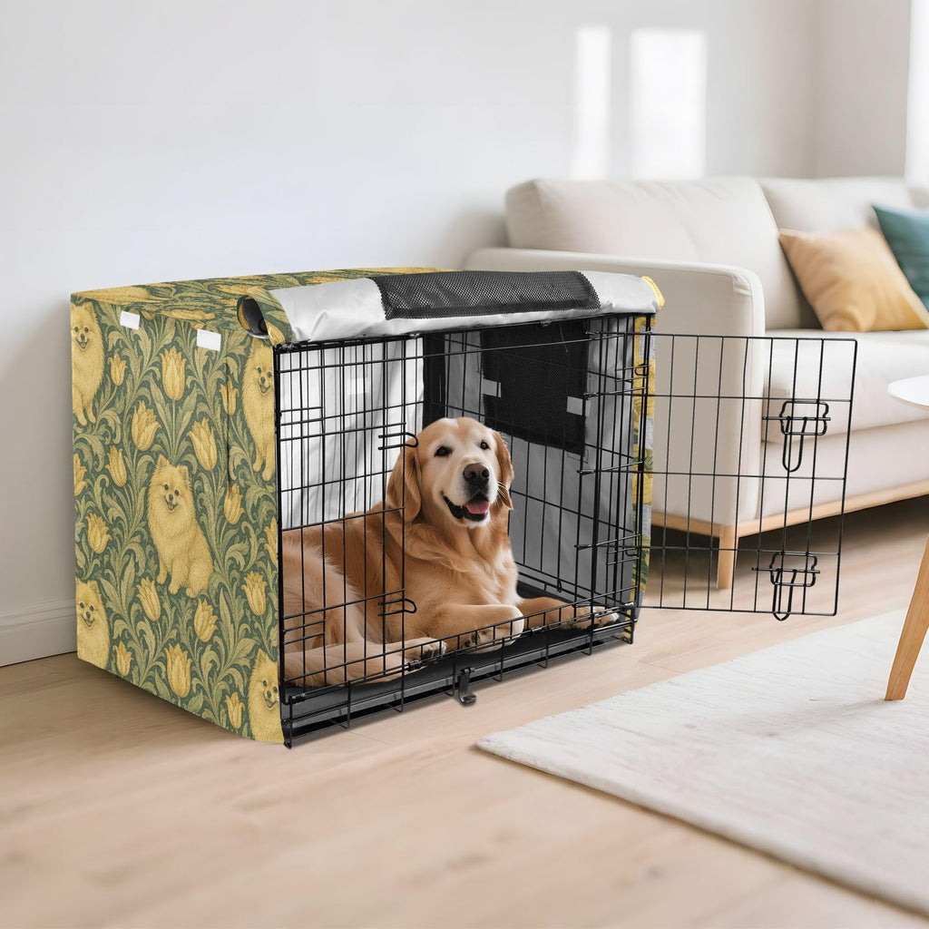 Cage Covers For Dog Crates Vintage tulips Pomeranian William Morris