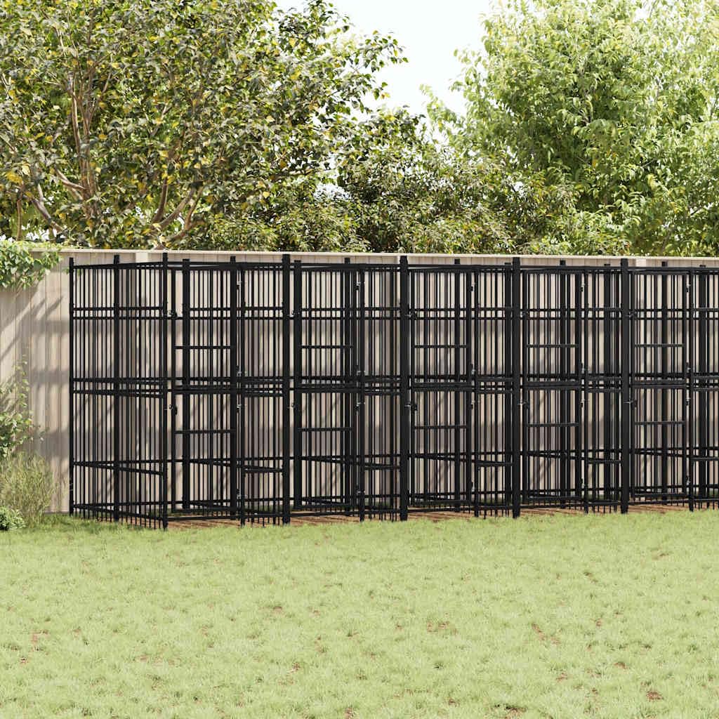 Steel Dog Kennel 138.9 ft Powder Coated Outdoor