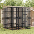 Outdoor Dog Kennel Heavy Duty Steel Exercise Pen, Extra Large Pet Playpen with Lockable Door for Backyard, 226.8 x 75.6 x 78.7 Inches
