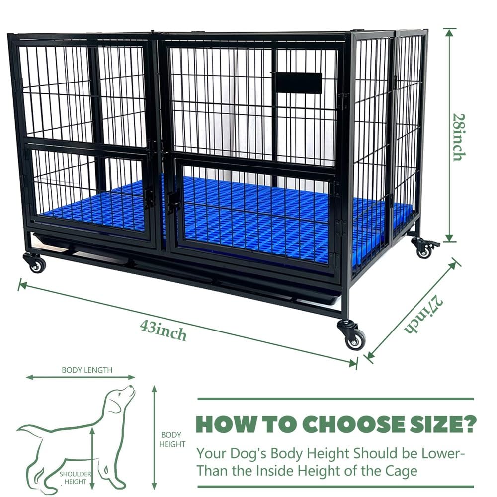 Heavy Duty Metal Dog Crate XL Foldable Kennel for Large Dogs