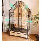 Bird Cage Birdcage Bird Villa Partitionable Three-Sided Ventilation Pull-Out Tray Storage Drawer Glass Door Pet Supplies(Small)