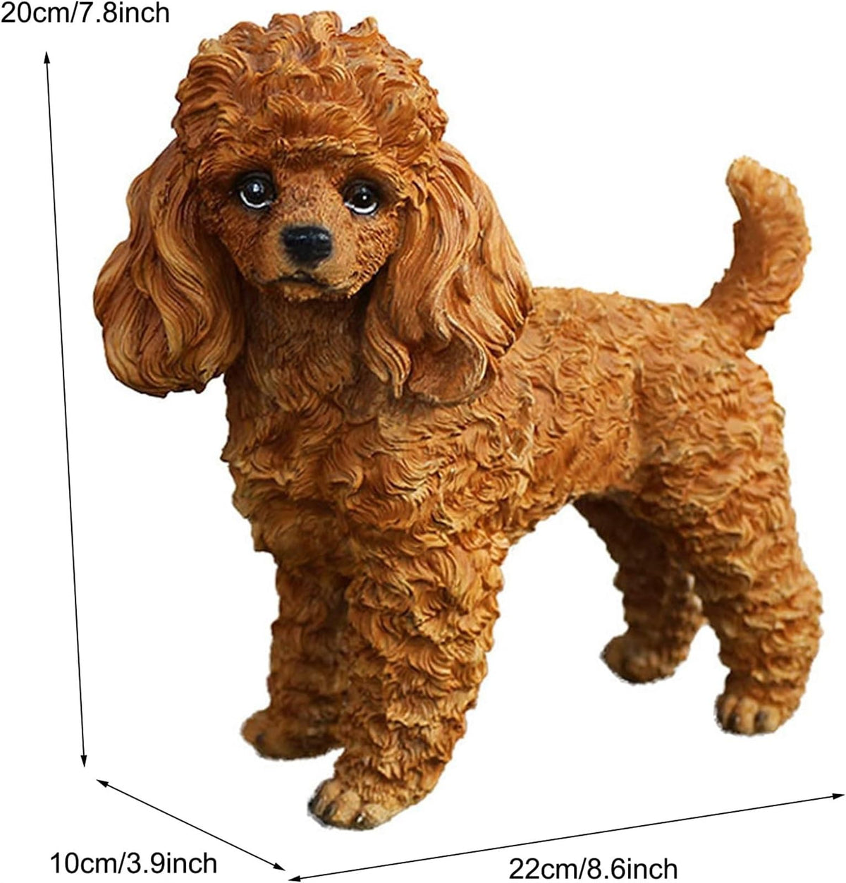 Simulation Dog Figurines Garden Animal Outdoor Ornaments Memorial Dog Decor Statue Resin Sculpture Waterproof Decorated in Grass Terrace, Teddy a