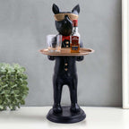 Daughter Cool Dog Showpiece with Plate for Home Décor Item | Kitchen,Bedroom,Office,Dinning Table Decorative Item -08