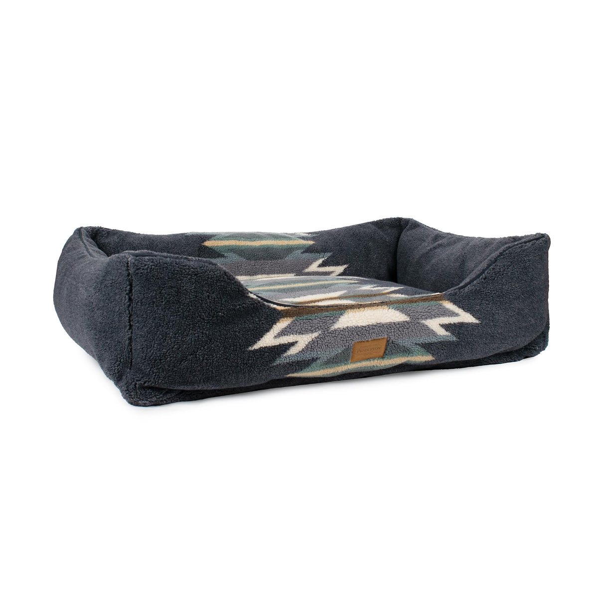 Pendleton Berber Bolster Dog Bed, Plush Kuddler with Removable Washable Cover, Pet Bed for Dogs and Cats, X-Large, Harding Tonal Natural