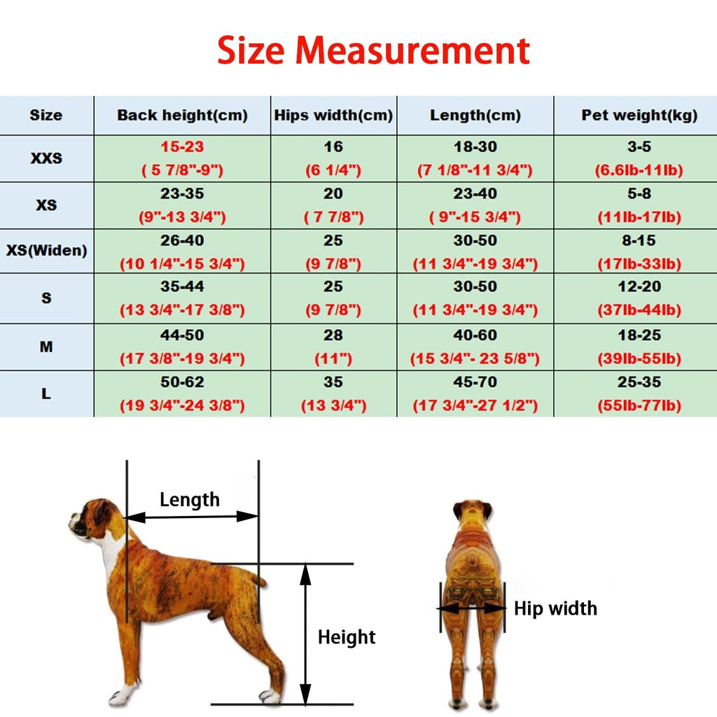 Adjustable Dog Wheelchair Cat Wheelchairs Cart, Full Support Dog Assisted Walking Device for Limbs Recover, Pet Mobility Aid Small Medium Large(Parent)