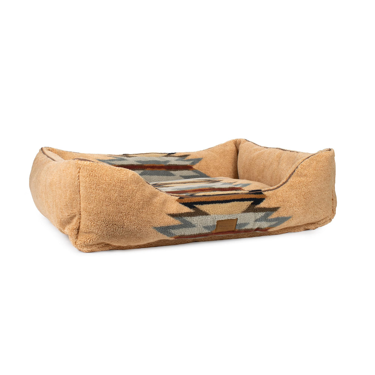 Pendleton Berber Bolster Dog Bed, Plush Kuddler with Removable Washable Cover, Pet Bed for Dogs and Cats, X-Large, Harding Tonal Natural