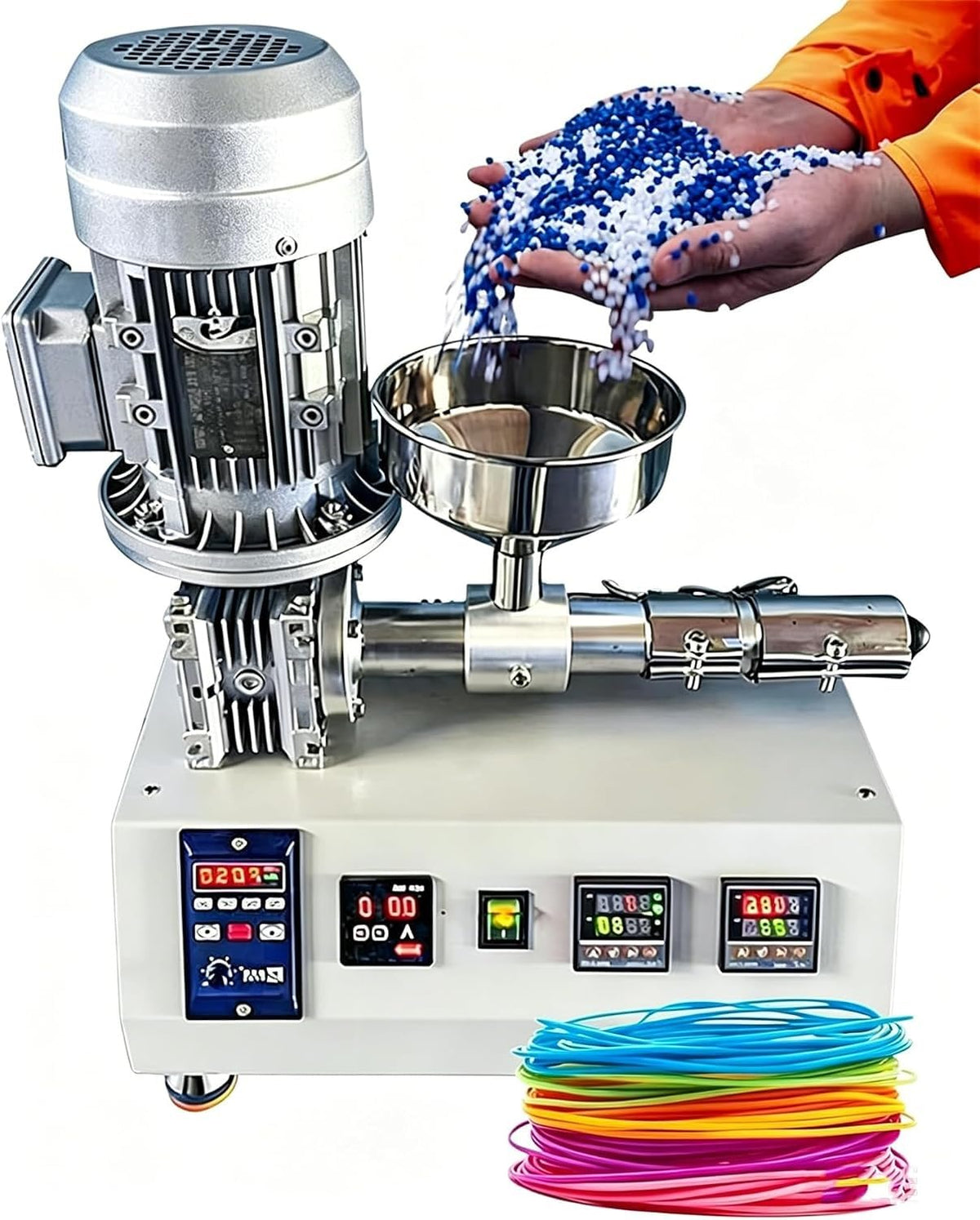 3D Printer Filament Maker Machine, Extruder for Home Lab, 0-350°C Temperature Range, Compatible with PE ABS TPU PET for Custom Printing
