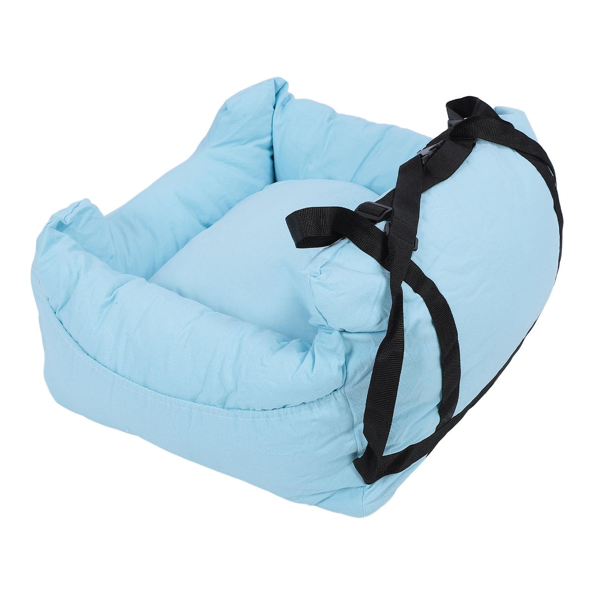 Asixxsix Dog Car, Portable Breathable Washable Pet Travel Carrier, Memory Foam Dog Car Bed with Secure Straps for Small Medium Dogs and Cats