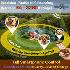 GPS Dog Collar Fence System with Free App, Electric Wireless Dog Fence