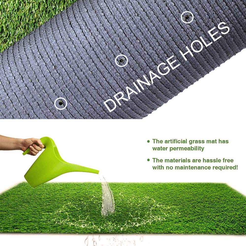 Petgrow Synthetic Artificial Grass Turf Lawn 4 x 18ft, 1.38" Outdoor/Indoor Fake Grass Rug Astroturf for Dogs,Faux Grass Rug with Drainage Holes/Custom Size Provided