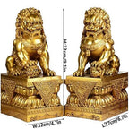 Large Size Wealth Fu Foo Dogs A Pair of Feng Shui Decor Guardian Lion Statues,to Ward Off Evil Energy Congratulatory Best Housewarming Gift